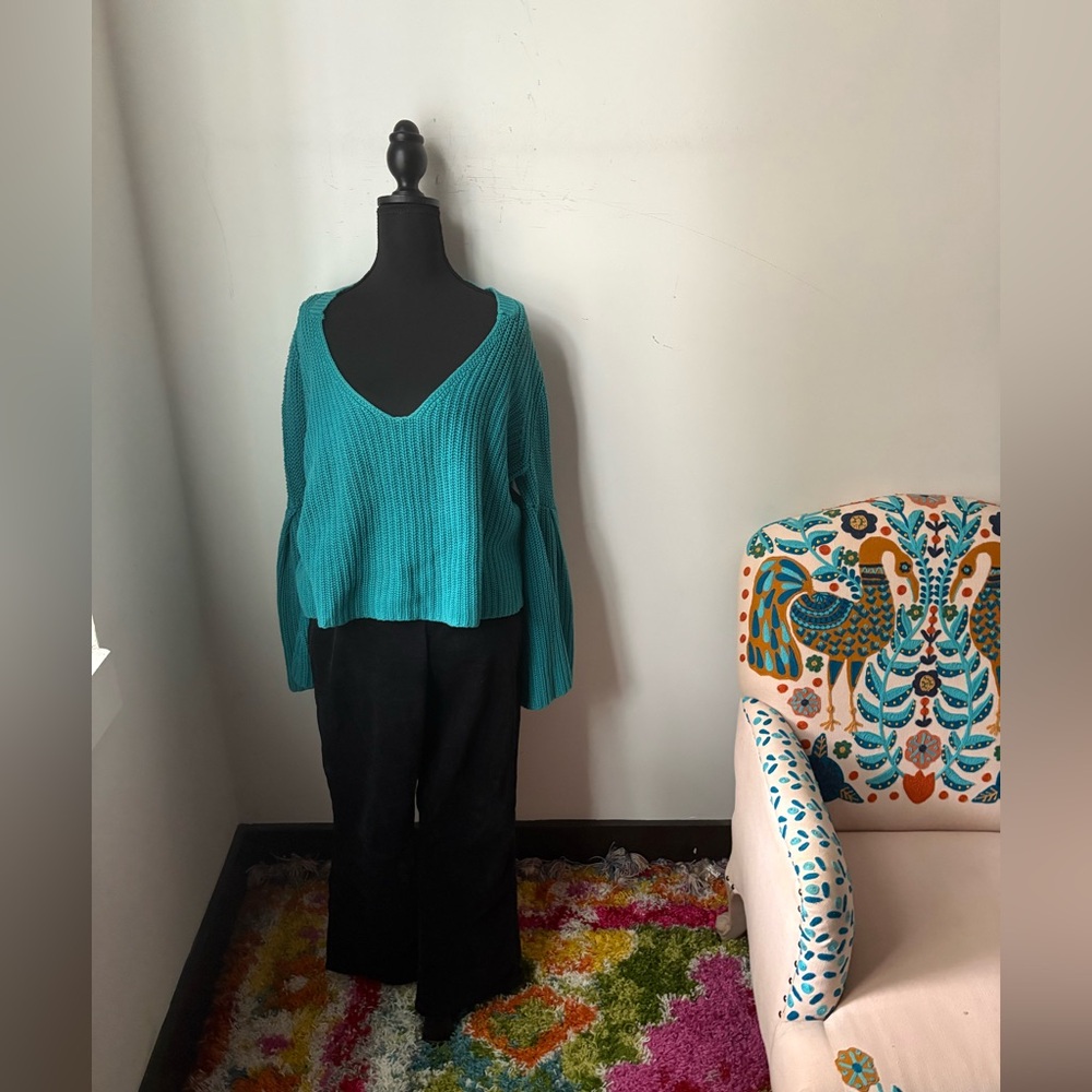 Free People Knit Sweater with Bell Sleeves
